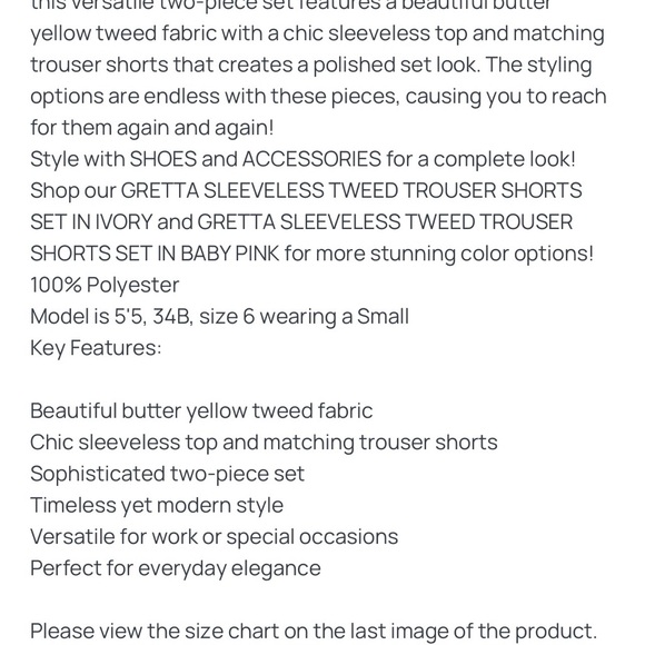 SSYS Gretta Yellow Sleeveless Trouser Short Set - Picture 7 of 7